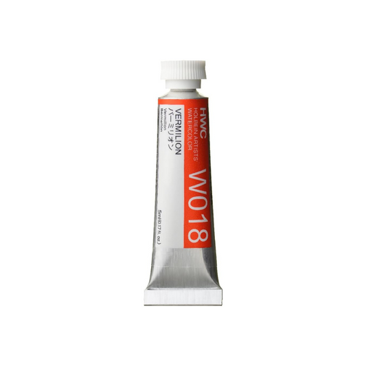 Holbein W018 03018 Transparent Watercolor Paint, 0.17 fl oz (5 ml), Vermilion