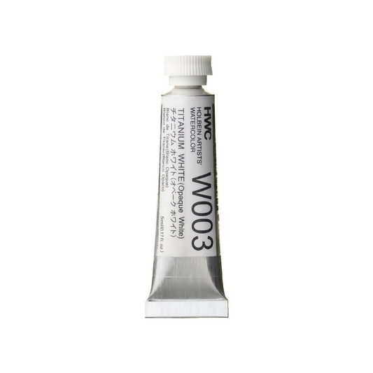 Holbein W003 Transparent Watercolor Paint, Titanium White Opaque, 0.16 fl oz (5 ml) (No.2), 003003