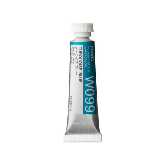 Holbein W099 Transparent Watercolor Paint, Turquoise Blue, 0.16 fl oz (5 ml) (No.2), 003099