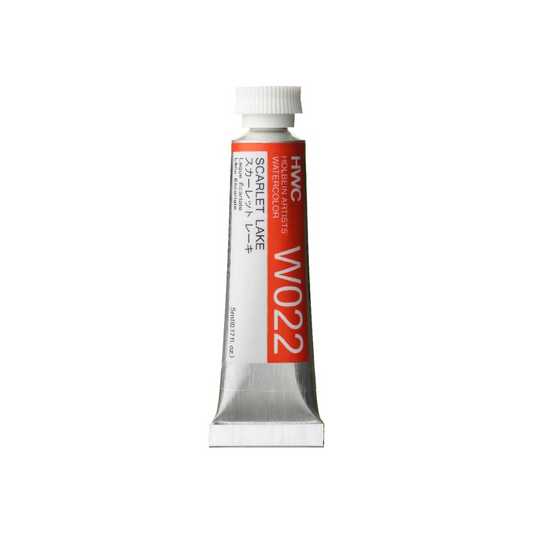 Holbein W022 Transparent Watercolor Paint, Scarlet Lake, 0.16 fl oz (5 ml) (No.2), 003022