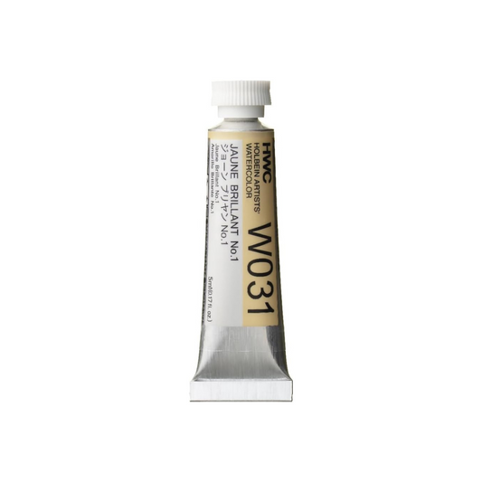 Holbein W031 03031 Transparent Watercolor Paint, 0.17 fl oz (5 ml), No. 1, Jaune Brilliant