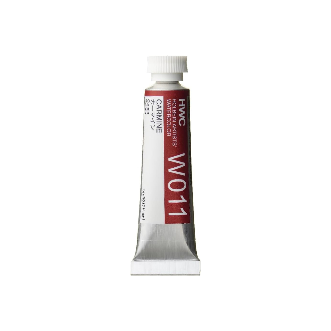 Holbein W011 Transparent Watercolor Paint, Carmine, 0.16 fl oz (5 ml) (No.2), 003011