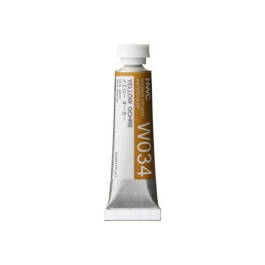 Holbein W034 Transparent Watercolor Paint, Ochre Yellow, 0.16 fl oz (5 ml) (No.2), 003034