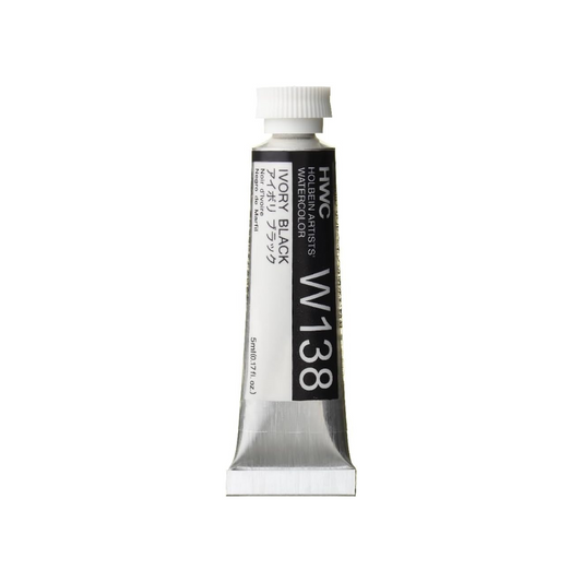 Holbein W138 03138 Transparent Watercolor Paint, 0.17 fl oz (5 ml), Ivory Black