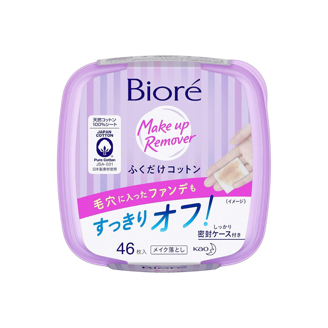 Bioré Makeup Remover Cotton Wipe-Off, 46 Sheets
