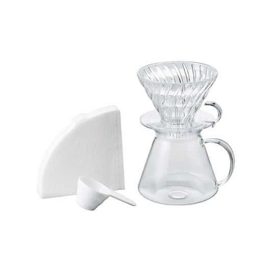 HARIO S-VGBK-02-T V60 Glass Brewing Kit, Practical Capacity, 20.3 fl oz (600 ml),