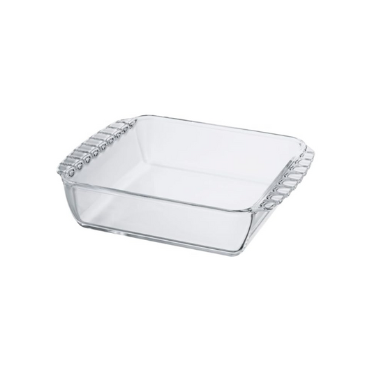 HARIO HKOZ-130-BK Heat Resistant Glass Square Plate, 43.8 fl oz (1,300 ml), Baking, Made in Japan, Clear