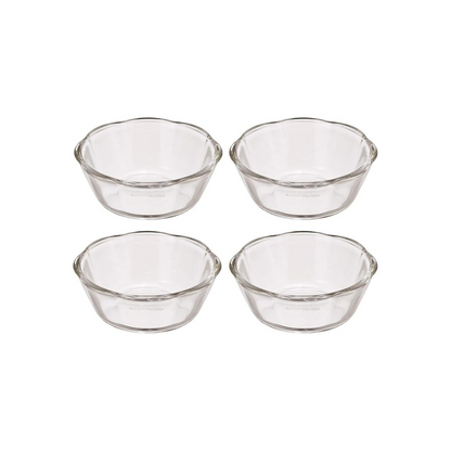 HARIO SWB-2012 Heat-resistant Glass Sweets Bowl, 200, Set of 4, Made in Japan