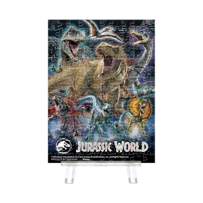 Yanoman 2308-70 150 Piece Petite Paris Clear Jigsaw Puzzle Jurassic World Dinosaur Gathering A (3 x 4.0 inches (7.6 x 10.2 cm), No Glue Required, No Frame Required, Includes Mini Easel, Includes Piece