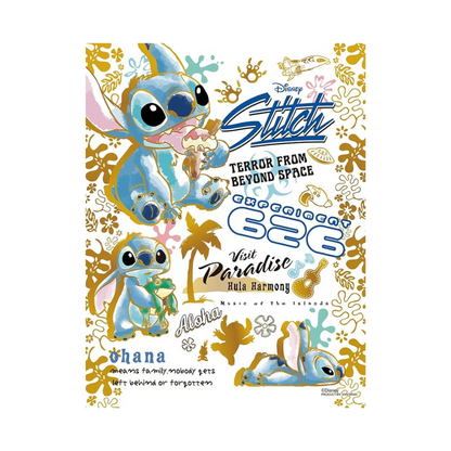 Yanoman 300 Piece Jigsaw Puzzle Disney Colorful Gold/Stitch [Bubble Bubble Light] (16.5 x 21.5 cm)