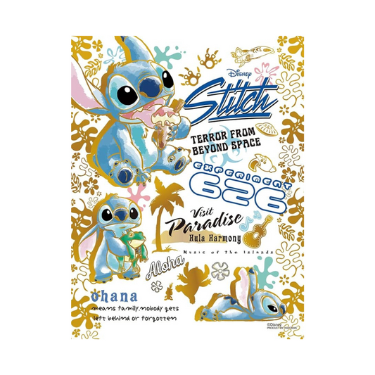 Yanoman 300 Piece Jigsaw Puzzle Disney Colorful Gold/Stitch [Bubble Bubble Light] (16.5 x 21.5 cm)