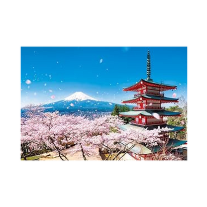 108 Piece Jigsaw Puzzle Five Storied Pagoda of Fuji and Cherry Blossom Festival (Yamanashi), Large Piece (10.2 x 15.0 inches (26 x 38 cm)