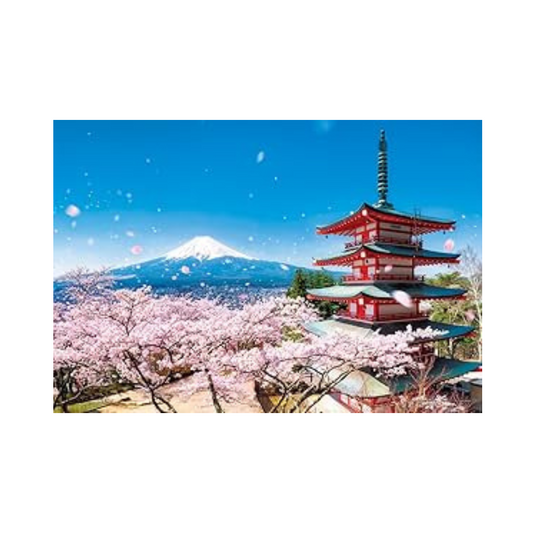 108 Piece Jigsaw Puzzle Five Storied Pagoda of Fuji and Cherry Blossom Festival (Yamanashi), Large Piece (10.2 x 15.0 inches (26 x 38 cm)