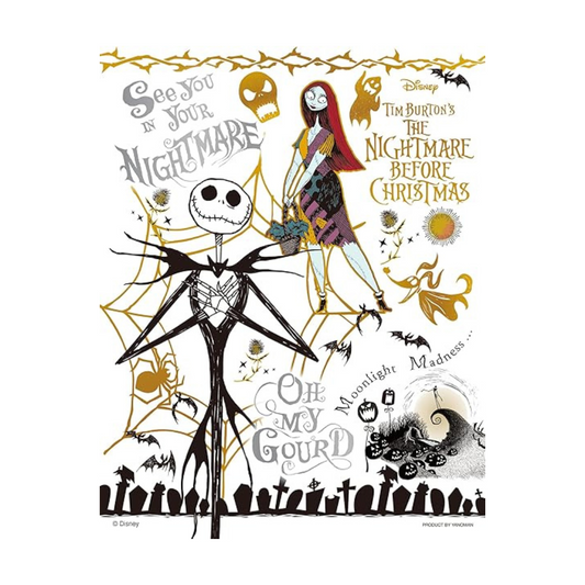 Yanoman (Made in Japan) 300 Piece Bubble Light Jigsaw Puzzle Disney Colorful Gold/Tim Burton's Nightmare Before Christmas (6.5 x 8.5 inches (16.5 x 21.5 cm) 42-112 Pieces with Claim Postcard