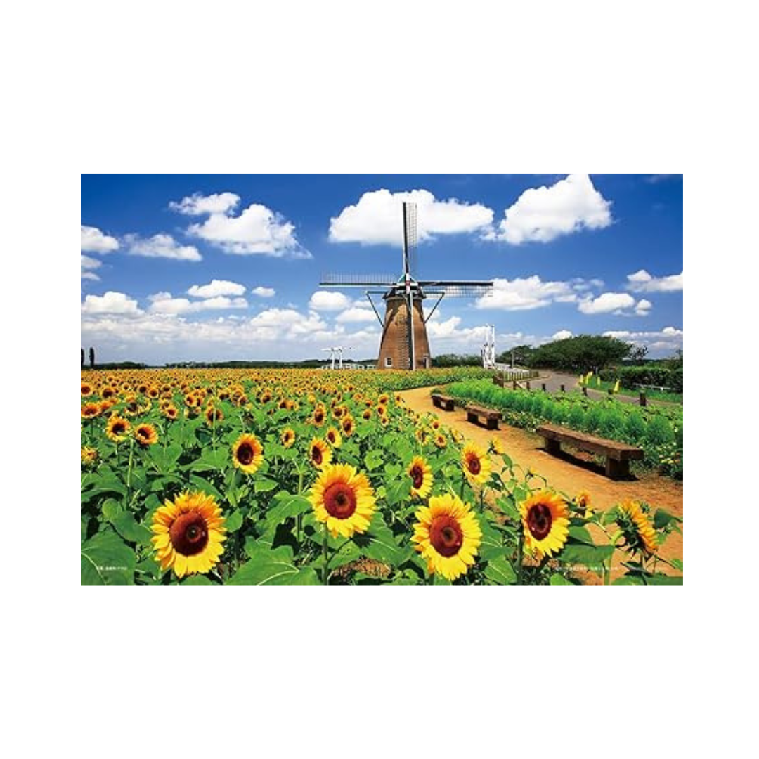 Yanoman 108 Piece Jigsaw Puzzle Dutch Windmill and Sunflower (Chiba) Large Piece (26 x 38 cm)