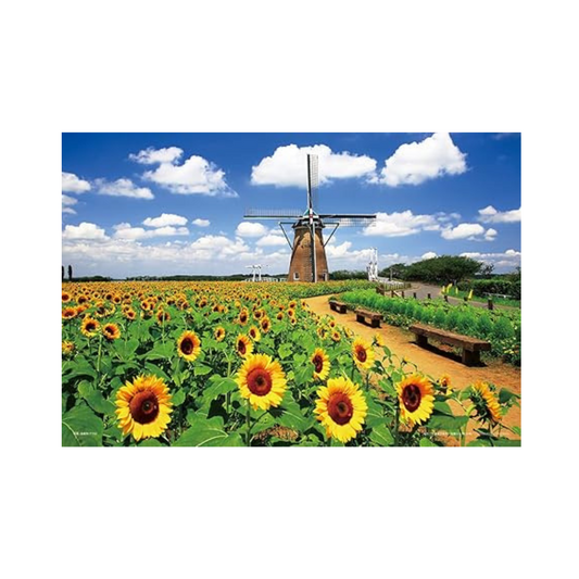 Yanoman 108 Piece Jigsaw Puzzle Dutch Windmill and Sunflower (Chiba) Large Piece (26 x 38 cm)