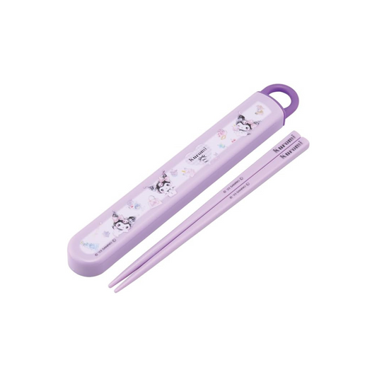 Skater ABS2AMAG-A Bento Chopstick Case Set, 6.5 inches (16.5 cm), Antibacterial Treatment, Chromi, Sanrio, Easy to Open Slide Type, Made in Japan