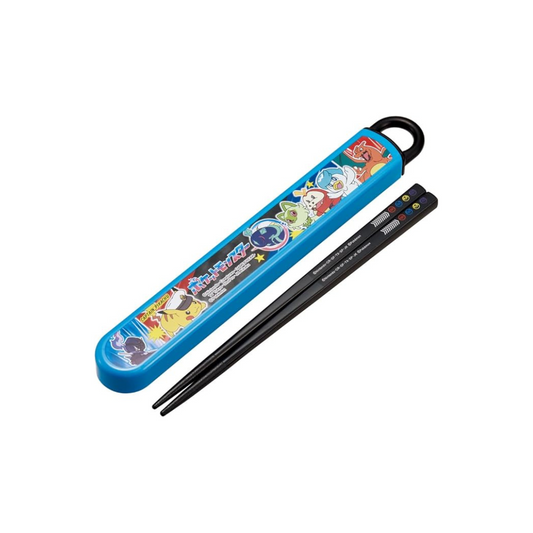 Skater ABS2AMAG-A Bento Chopsticks Case Set, 6.5 inches (16.5 cm), Antibacterial Treatment, Pokemon 24, Pokemon, Easy to Open Slide Type, Made in Japan