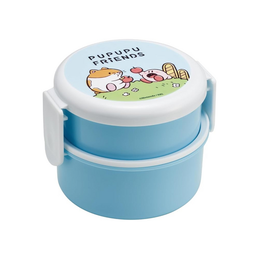 Skater ONWR1AG-A Kirby Hoshi Lunch Box, 16.9 fl oz (500 ml), 2-Tier, Round, Rice Ball Case, Antibacterial, Made in Japan