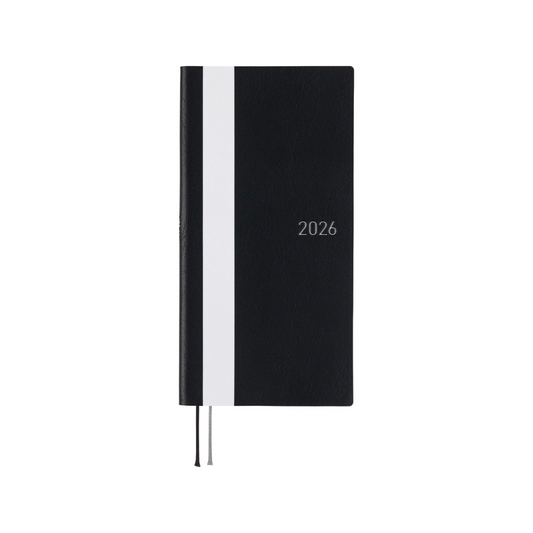 HOBONICHI  2026 Weeks, English Version, White Line/Black, Starts from January, Weekly Notebook, Weekly Left
