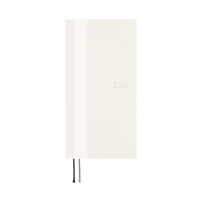 HOBONICHI  2026 Weeks, English Version, White Line/Ivory, Starting From January, Weekly Notebook, Weekly Lift, Slim and Long