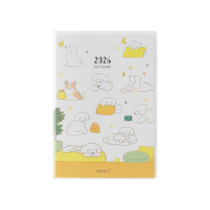 Midori Pocket Diary, 2026, B6, Weekly Dog Pattern, 22372006 (Begins January 2026)