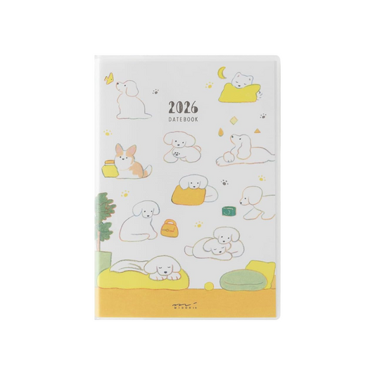Midori Pocket Diary, 2026, B6, Weekly Dog Pattern, 22372006 (Begins January 2026)