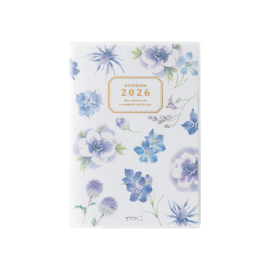 Midori Pocket Diary, 2026, B6, Weekly Country Time Floral Pattern, 22374006 (Begins January 2026)