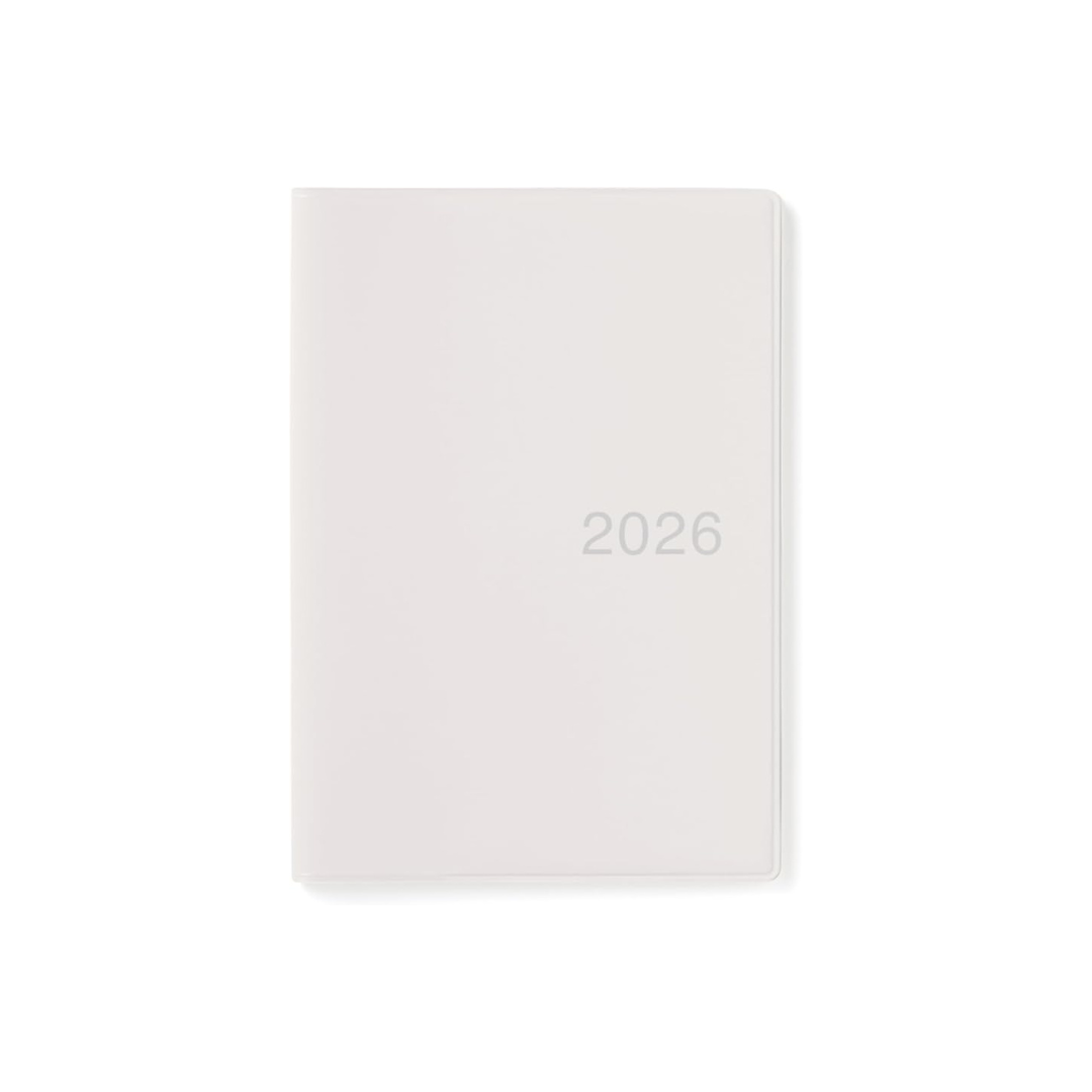 MUJI 84854323 2026 A6 Monthly Planner, Starts on December 2025, A6, White Gray