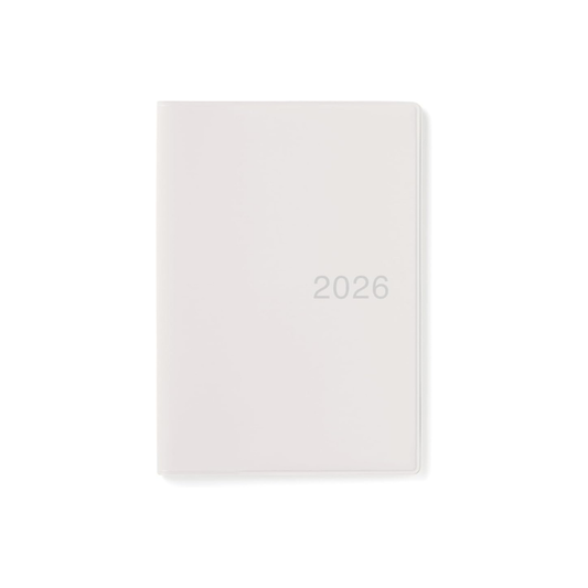 MUJI 84854323 2026 A6 Monthly Planner, Starts on December 2025, A6, White Gray