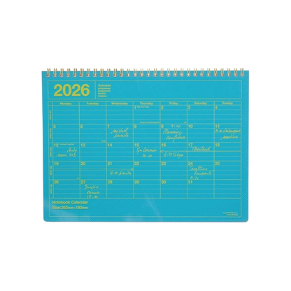 2026 Planner, Schedule Notebook, Starts from January 2026, Monthly Block, B5 Variation, Notebook Calendar, M, Neon Blue Marks, 26WDR-NB1-NBL