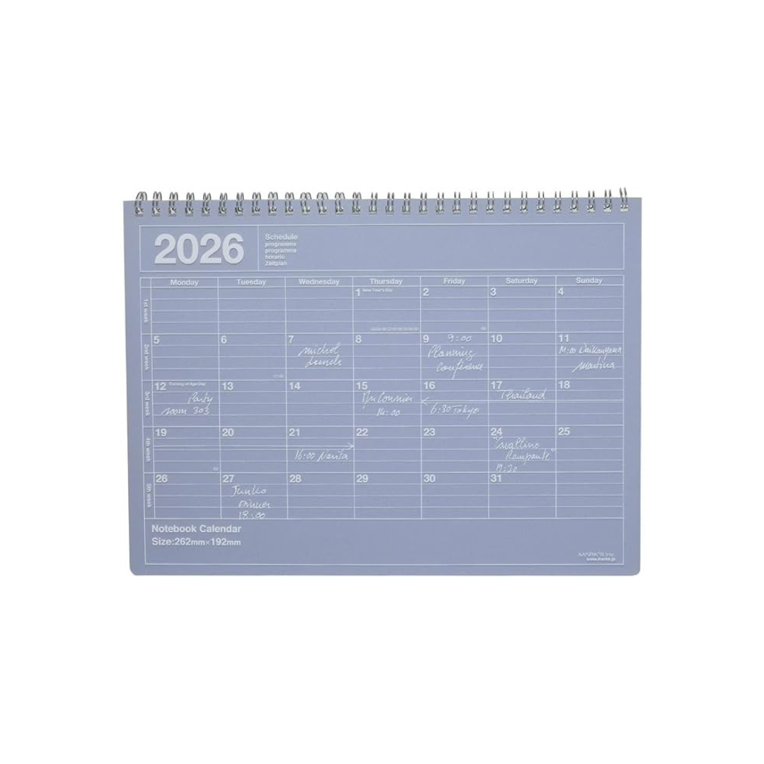 2026 Planner, Schedule Book, Starts from January 2026, Monthly Block, B5 Variation, Notebook Calendar, M, Purple, Marks 26WDR-NB1-PL