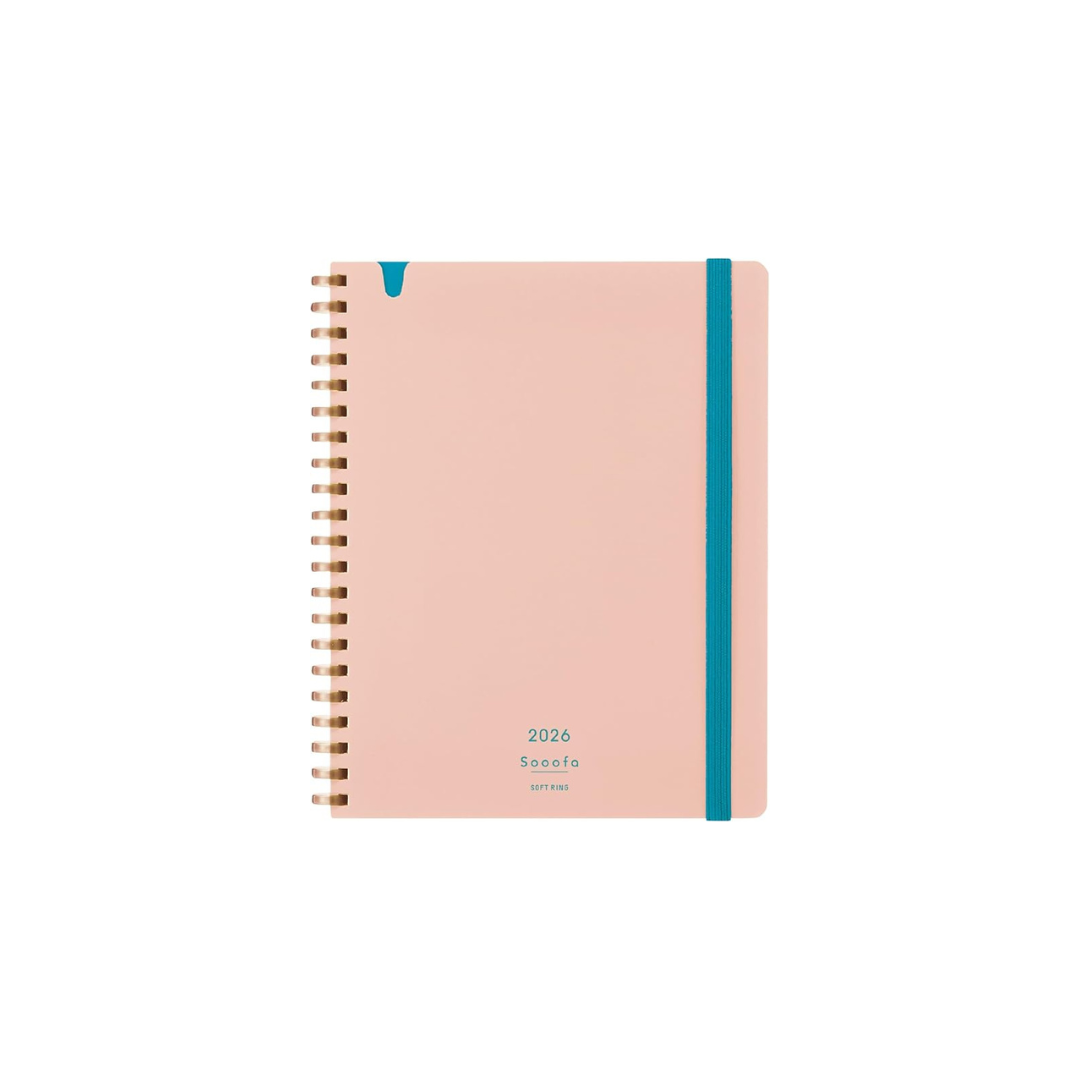 Kokuyo SSMNLP-B6-26 Notebook 2026 Sooofa Diary Soft Ring Monthly Block B6 Transformation Light Pink