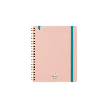 Kokuyo SSMNLP-B6-26 Notebook 2026 Sooofa Diary Soft Ring Monthly Block B6 Transformation Light Pink