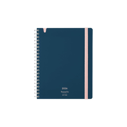 Kokuyo 2026 Sooofa Diary, Soft Ring, Monthly Blocks, B6 Transformation, Navy, SSMNDB-B6-26, Starts from December 2025