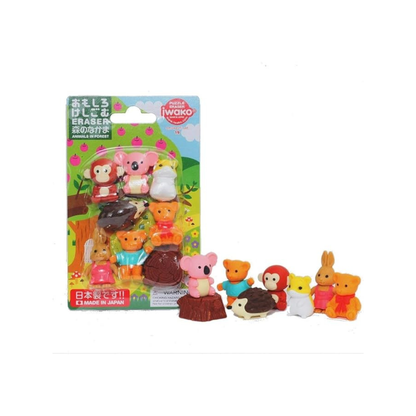 Iwako Eraser, Forest Friends, 10-Piece Blister Pack, SCERBRI022