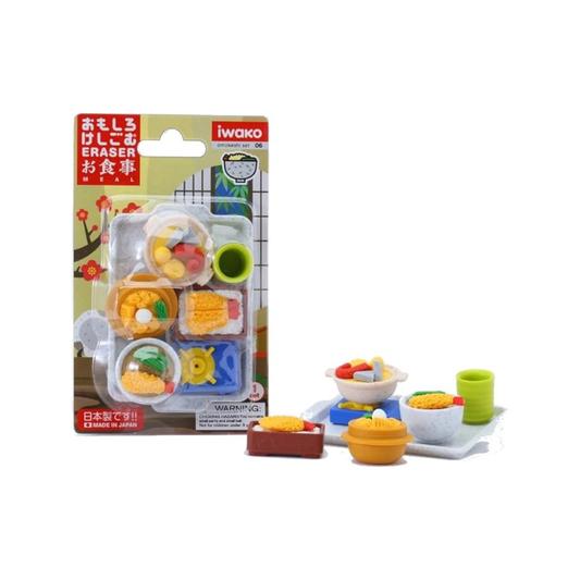 Iwako Eraser, Meals Design, 10-Piece Blister Pack, SCER981035