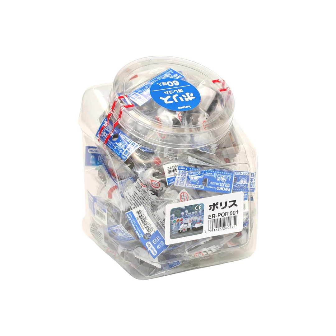 Iwako Police Eraser, Pack of 60, SCERPOR001