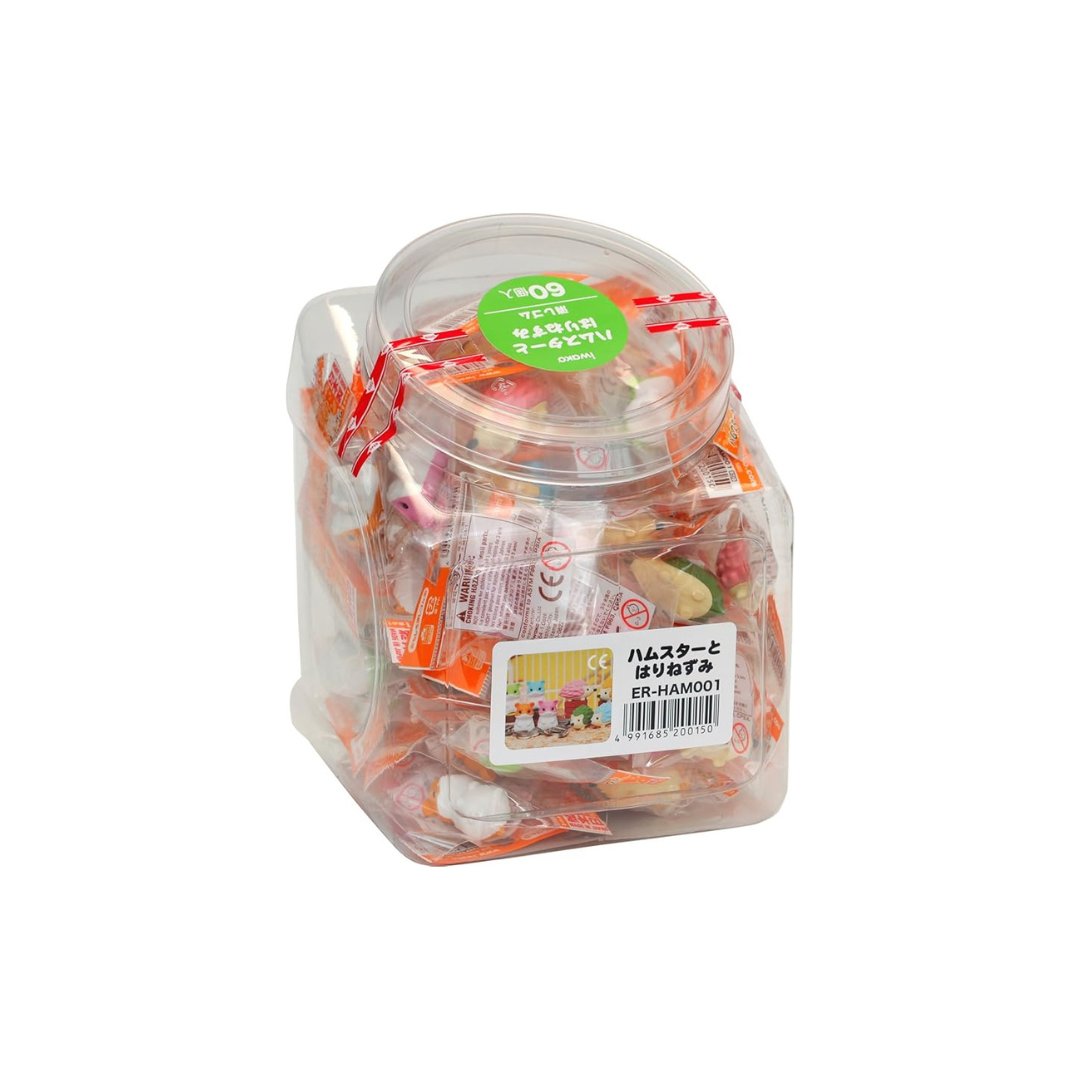 Iwako Hamster and Hedgehog Erasers, Pack of 60, SCERHAM001