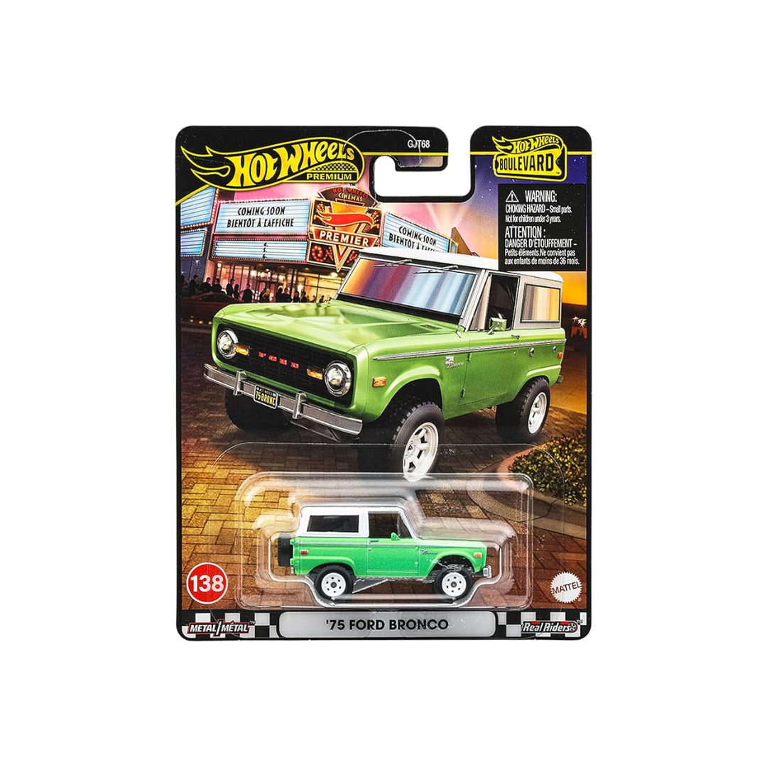 Hot Wheels Boulevard '75 Ford Bronco Ride On Toy Mini Car Ages 3+ Green JBL12