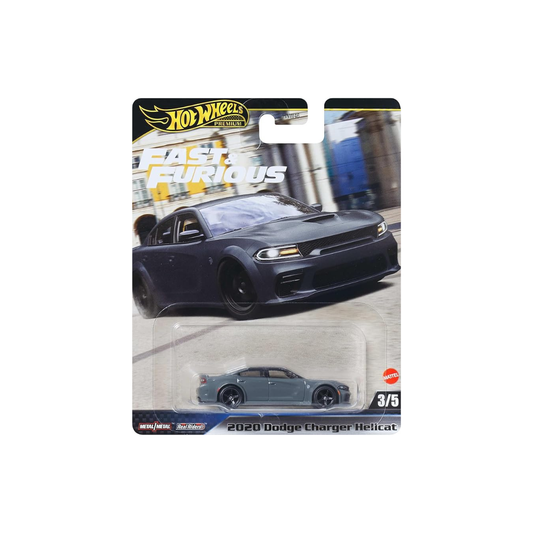Hot Wheels JBL96 Fast and Furious 2020 Dodge Charger Hellcat Vehicle Toy Mini Car 3 Years Old Gray