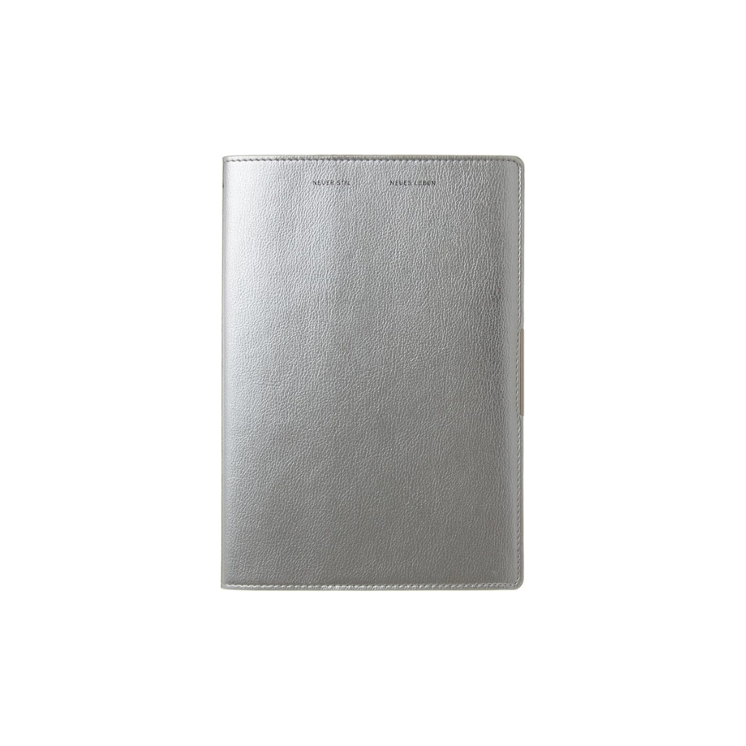 Laconic 2026 Monthly Notebook, A5 Monthly, Metallic Synthetic Leather, Silver, LED29-330SV (Starts in December 2025)
