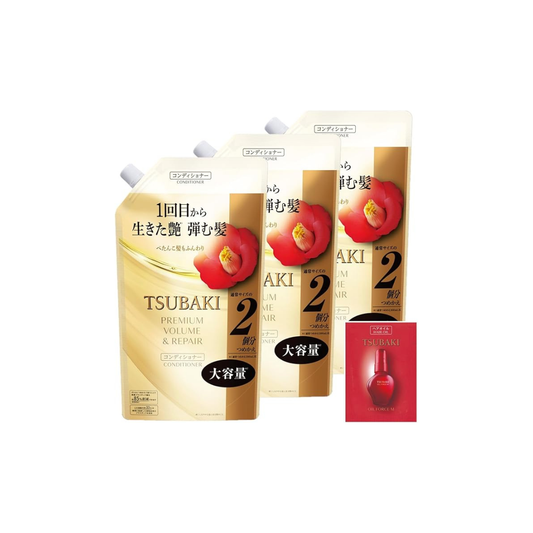 Tsubaki Conditioner Refill, Premium Volume & Repair, Fluffy, Oil Force, Bouncy, Glossy, Firm Treatment, + Tsubaki, Bulk Purchase, Shampoo Refill, Premium Volume & Repair, 20.3 fl