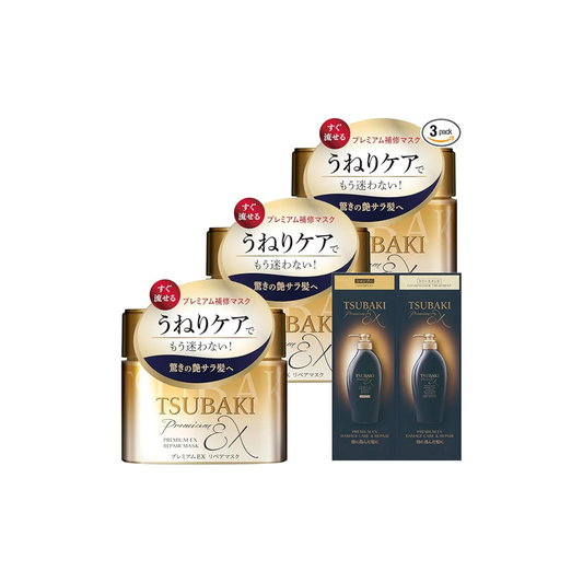 TSUBAKI Premium Repair Mask, Hair Pack, 6.3 oz (180 g) x 3 Pieces, For Damaged Hair Salon, Rinse Ion, Repair, Damage, Gloss, Dry, Moisture, Swell