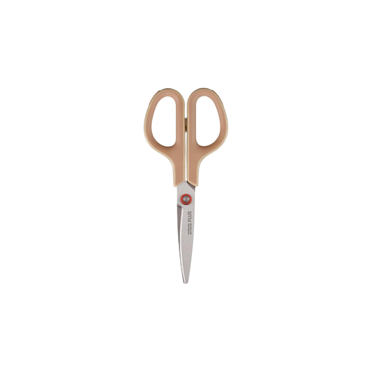 Plus SC-175S-AB 34-396 Scissors, Fit Cut Curved Antibacterial Grip, Limited Edition, Retro Beige