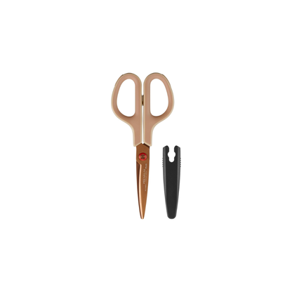 Plus SC-175STN 34-409 Slim Cut Curved Scissors, Premium Titanium, Stain and Rust Resistant, Non-Stick, Continuous Sharpness, Limited Edition, Retro Beige