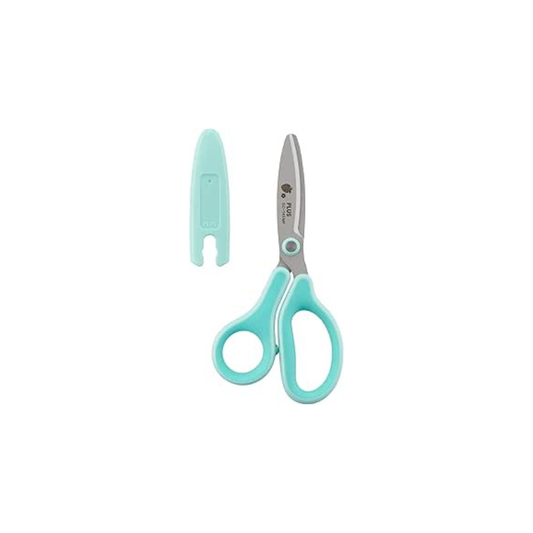 Plus Scissors for Kids, Fit Cut Curved Jr. Junior Fluorine Coat, Adhesive Tape, Non-Sticky, Limited Edition, Strawberry/Green SC-145MF 34-130