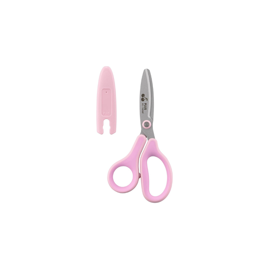 Plus 34-129 Children's Scissors, Fit Cut Curved Jr. Junior, Fluorine Coat, Adhesive Tape, Non-Sticky, Limited Edition Komono Series, Cherry/Pink SC-145MF