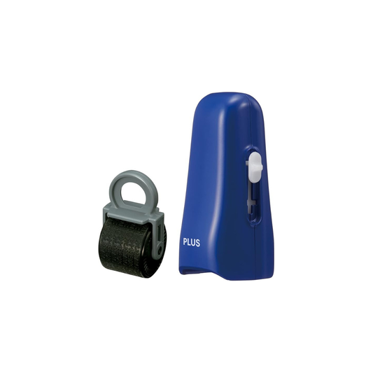 Plus Personal Information Protection Stamp Roller Keshipon Stick Set 1 Unit Blue + Dedicated Ink Cartridge 1 Unit IS-550CM 39-150 + 39-188