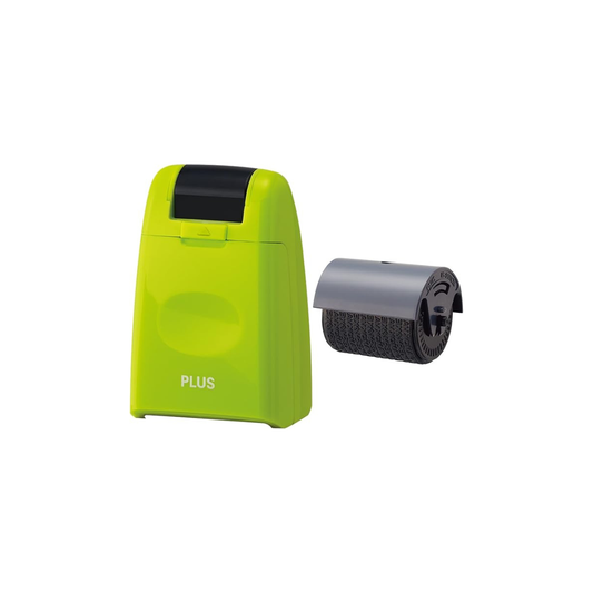 Plus Keshipon Stamp Roller for Protecting Personal Information, Green, 37-646+Dedicated Ink Cartridge 1pc, 37-299